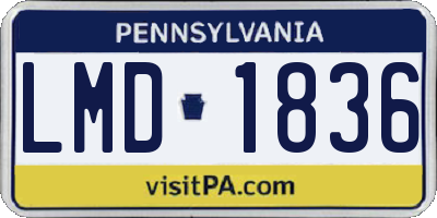 PA license plate LMD1836