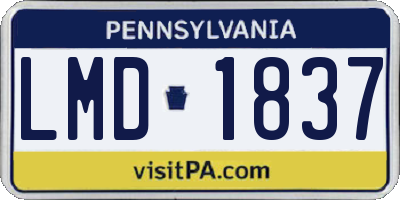 PA license plate LMD1837