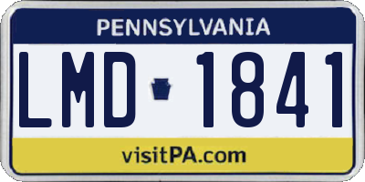 PA license plate LMD1841