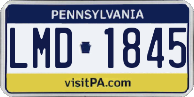 PA license plate LMD1845