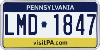 PA license plate LMD1847