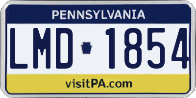PA license plate LMD1854