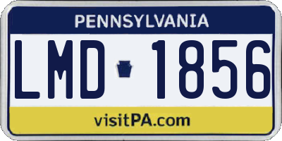 PA license plate LMD1856
