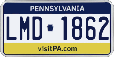 PA license plate LMD1862