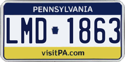 PA license plate LMD1863