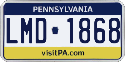 PA license plate LMD1868