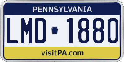 PA license plate LMD1880