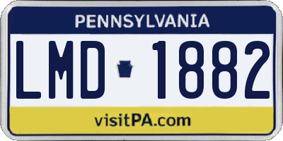 PA license plate LMD1882