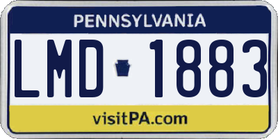 PA license plate LMD1883