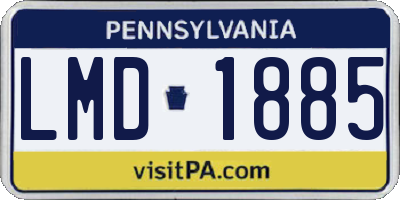 PA license plate LMD1885
