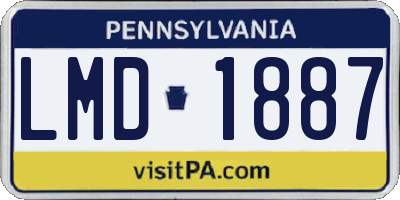 PA license plate LMD1887