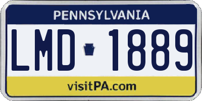 PA license plate LMD1889