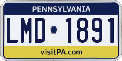 PA license plate LMD1891