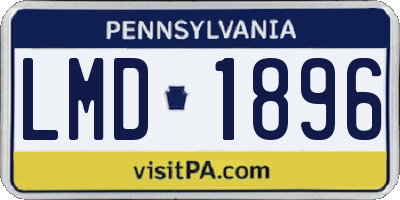 PA license plate LMD1896