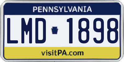 PA license plate LMD1898