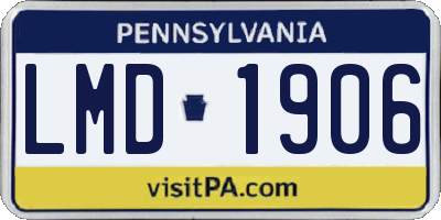 PA license plate LMD1906