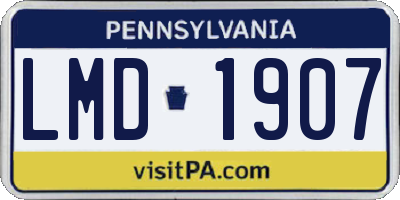 PA license plate LMD1907