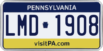 PA license plate LMD1908