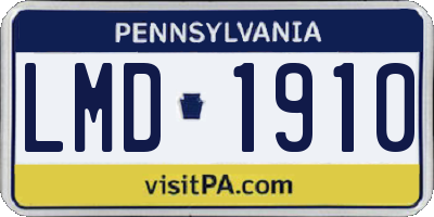 PA license plate LMD1910