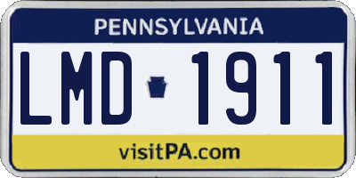 PA license plate LMD1911