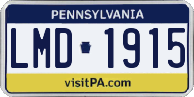 PA license plate LMD1915