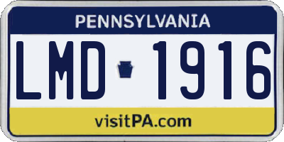 PA license plate LMD1916
