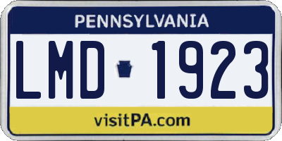 PA license plate LMD1923