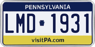 PA license plate LMD1931