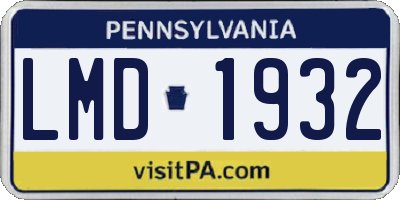 PA license plate LMD1932