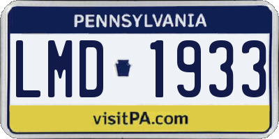 PA license plate LMD1933