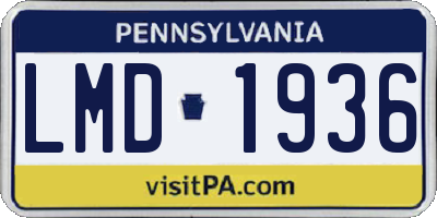 PA license plate LMD1936