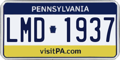 PA license plate LMD1937