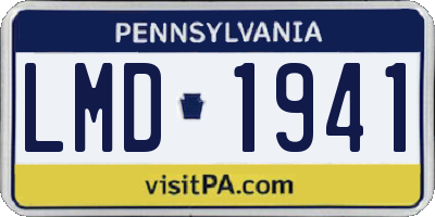 PA license plate LMD1941