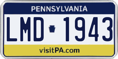 PA license plate LMD1943