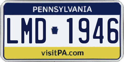 PA license plate LMD1946