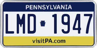 PA license plate LMD1947