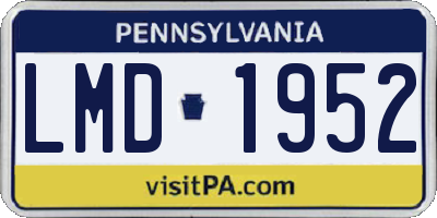 PA license plate LMD1952