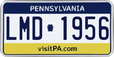 PA license plate LMD1956