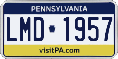 PA license plate LMD1957