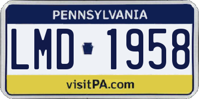 PA license plate LMD1958