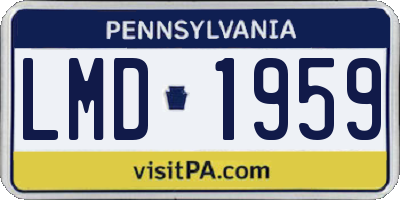 PA license plate LMD1959