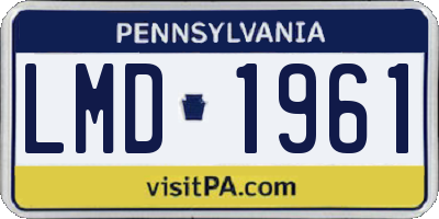 PA license plate LMD1961