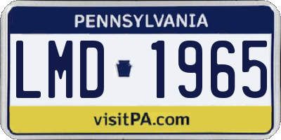 PA license plate LMD1965