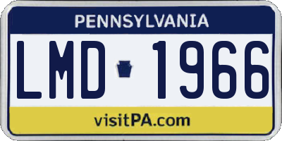 PA license plate LMD1966