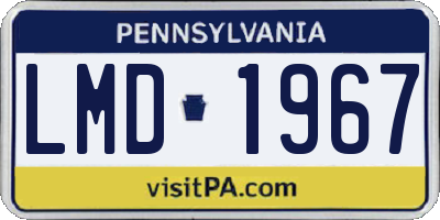 PA license plate LMD1967