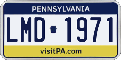 PA license plate LMD1971