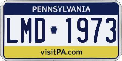 PA license plate LMD1973