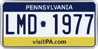 PA license plate LMD1977