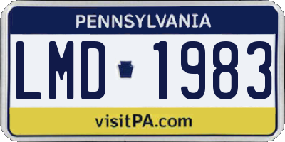 PA license plate LMD1983