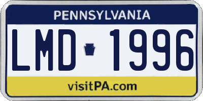 PA license plate LMD1996